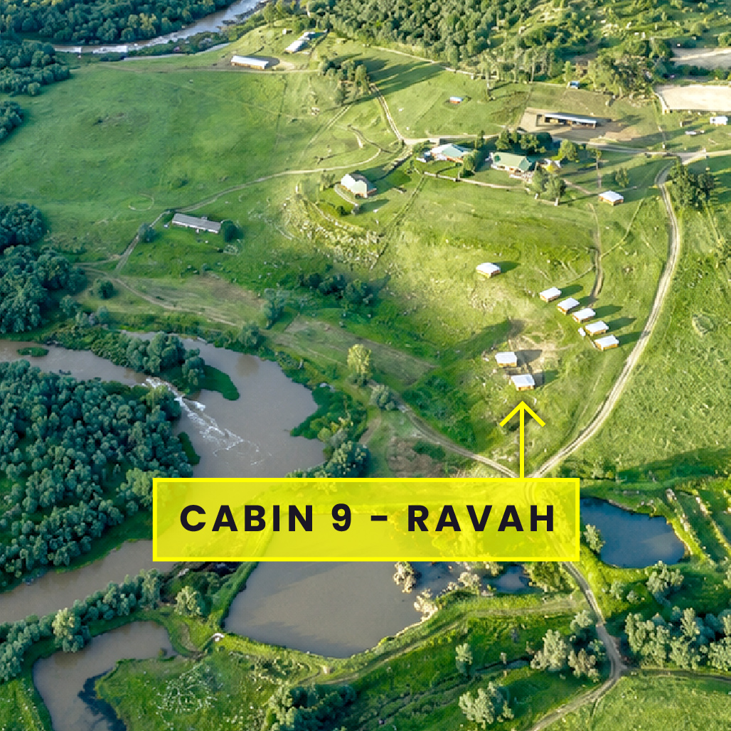 2-Bedroom Riverside Cabin 9: Ravah - Location on farm map
