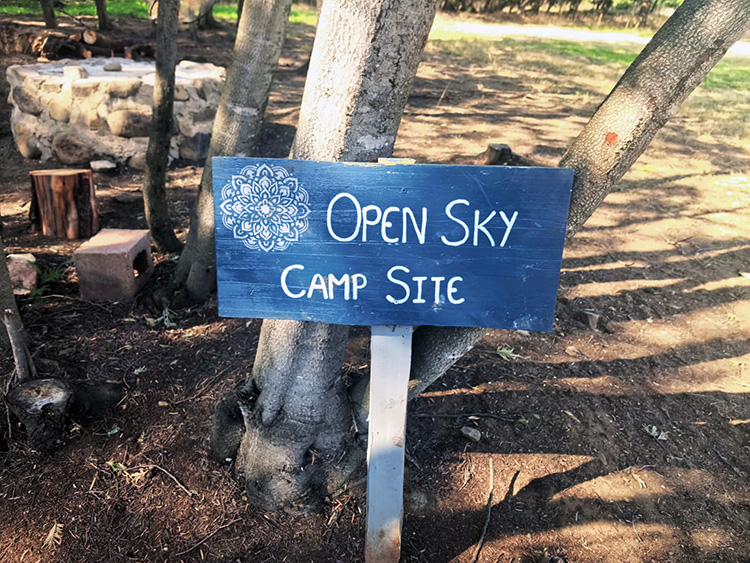 Camp 4 • Open Sky - Open Sky campsite sign