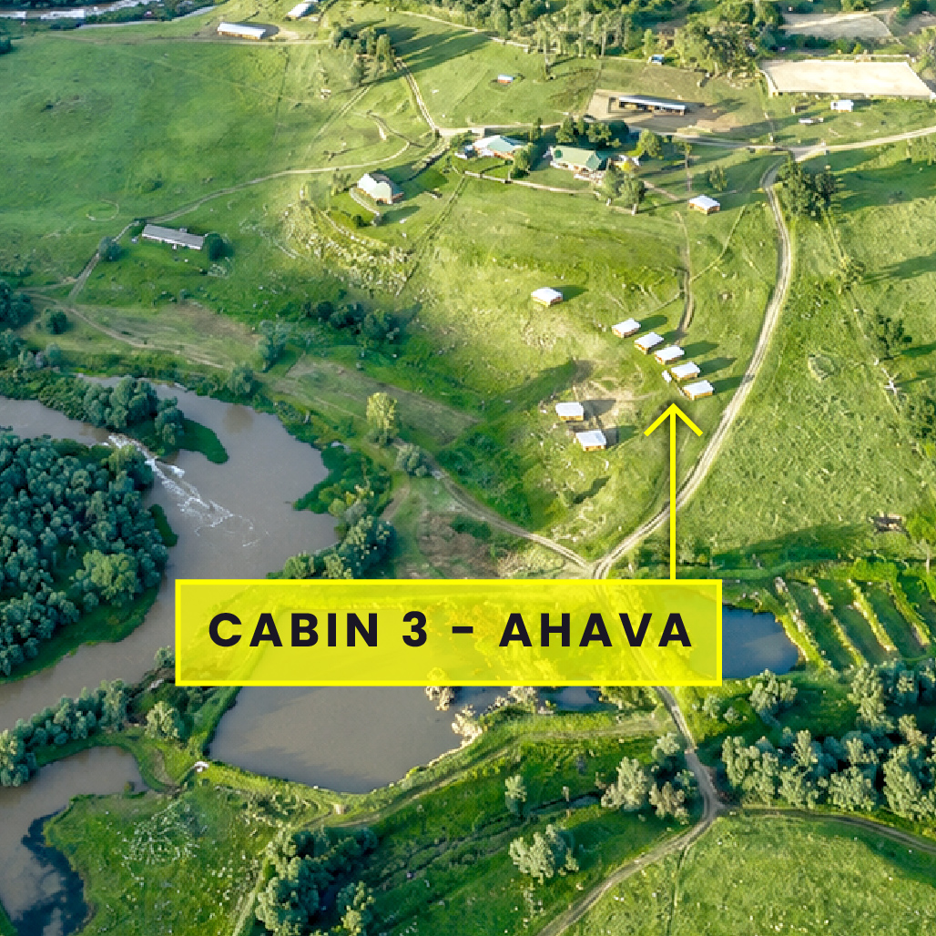 1-Bedroom Riverside Cabin 3: Ahava - Location on farm map