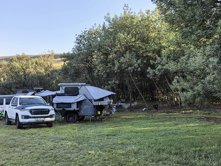 Camp 4 • Open Sky - Camper set up beside the trees
