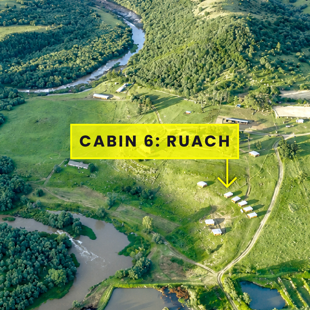 1-Bedroom Pet-Friendly Riverside Cabin 6: Ruach - Location on farm map
