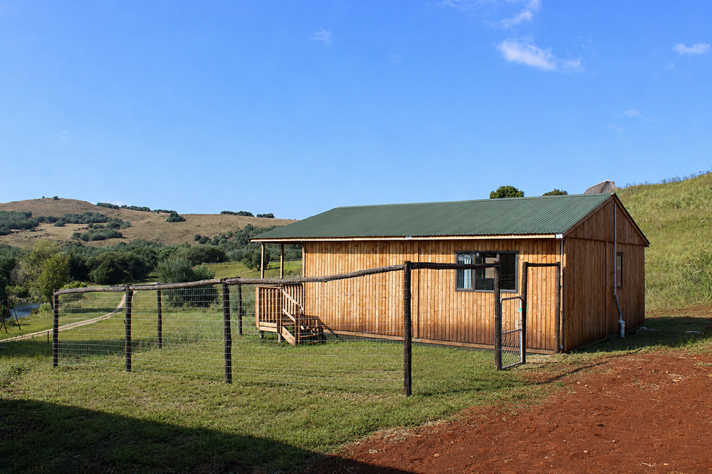 2-Bedroom Pet-Friendly Riverside Cabin 8: Yadah - Cabin exterior with fenced yard