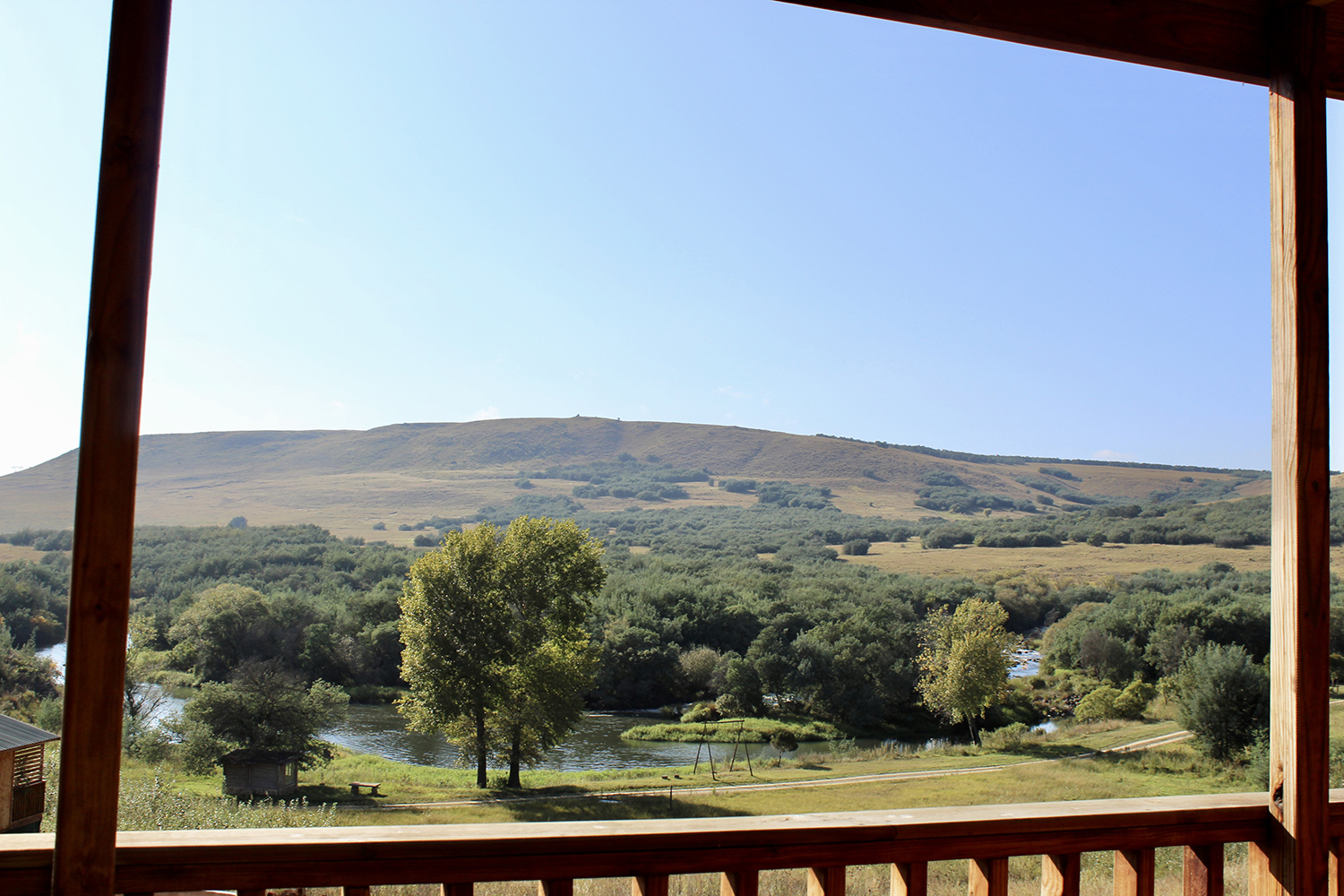 1-Bedroom Riverside Cabin 5: Menucha - Deck view over the river