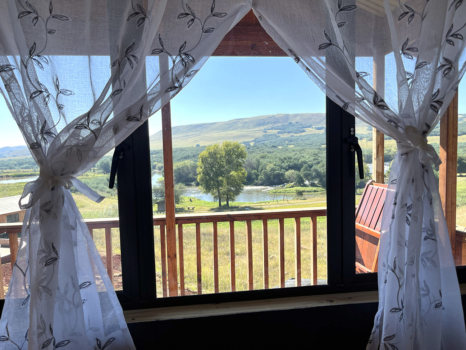 View of the Mooi River from a Waterhoek cabin window
