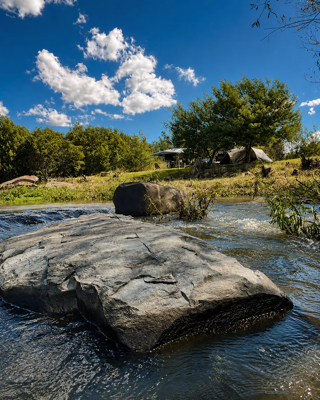 Riverside campsite